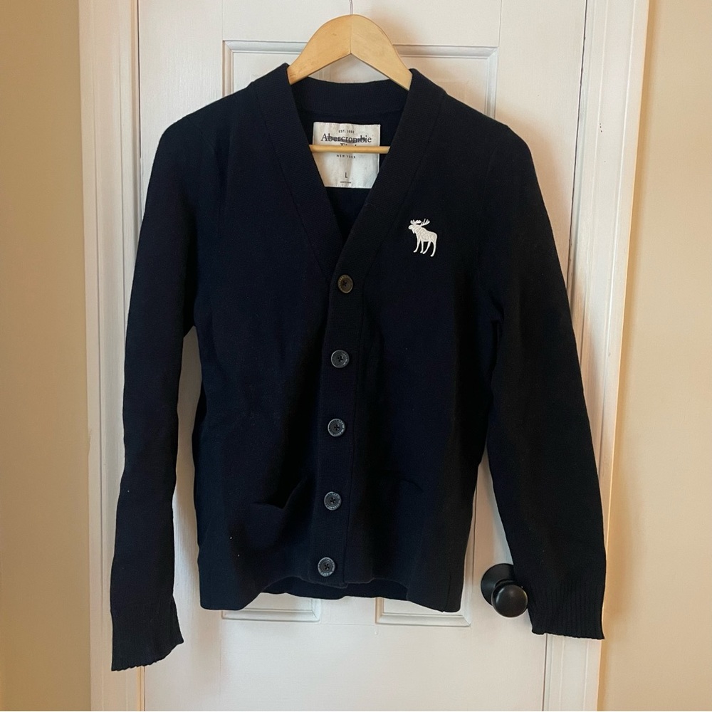 Abercrombie & Fitch Black Cardigan Sweater